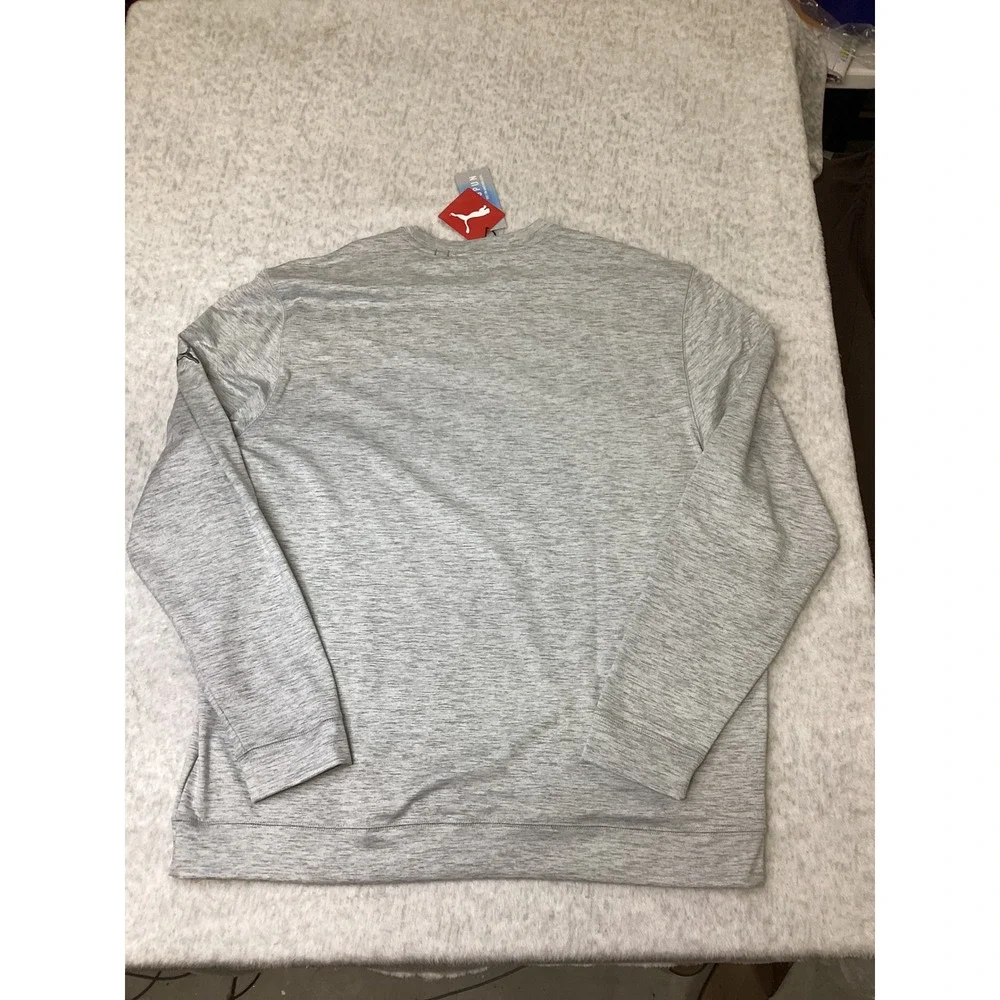 Puma Golf Cloudspun Crewneck Mens XL High Rise Heather Gray Sweater 531279 02